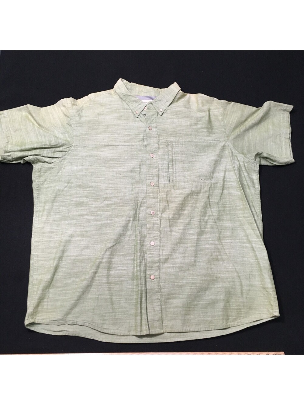 Hobbs Creek Mens green Button Down Vented Fishing Shirt 3XL see stain photo